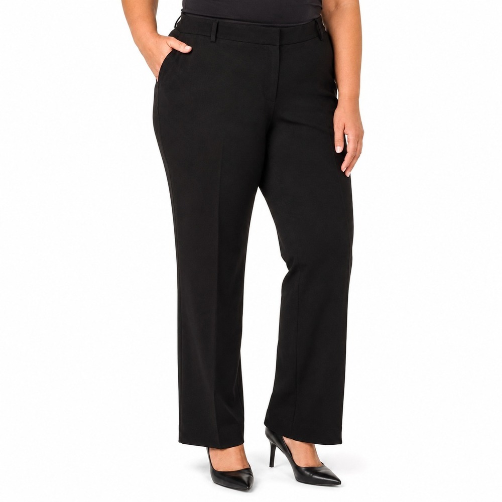 Elie Tahari Dress Pants Womens Size 14 Black Flat Front Straight Leg Formal Wear